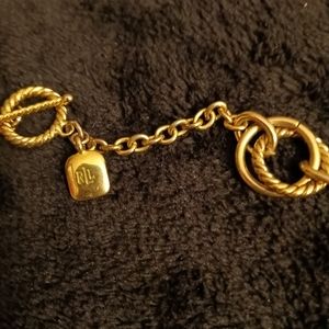 RARE RLL Ralph Lauren gold tone double circles linked necklace